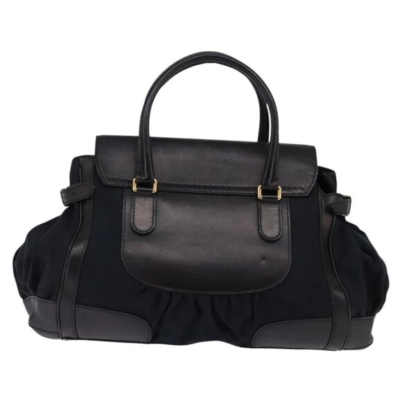 GUCCI GG Canvas Hand Bag Black Gold Auth SW1542 - Picture 3 of 16